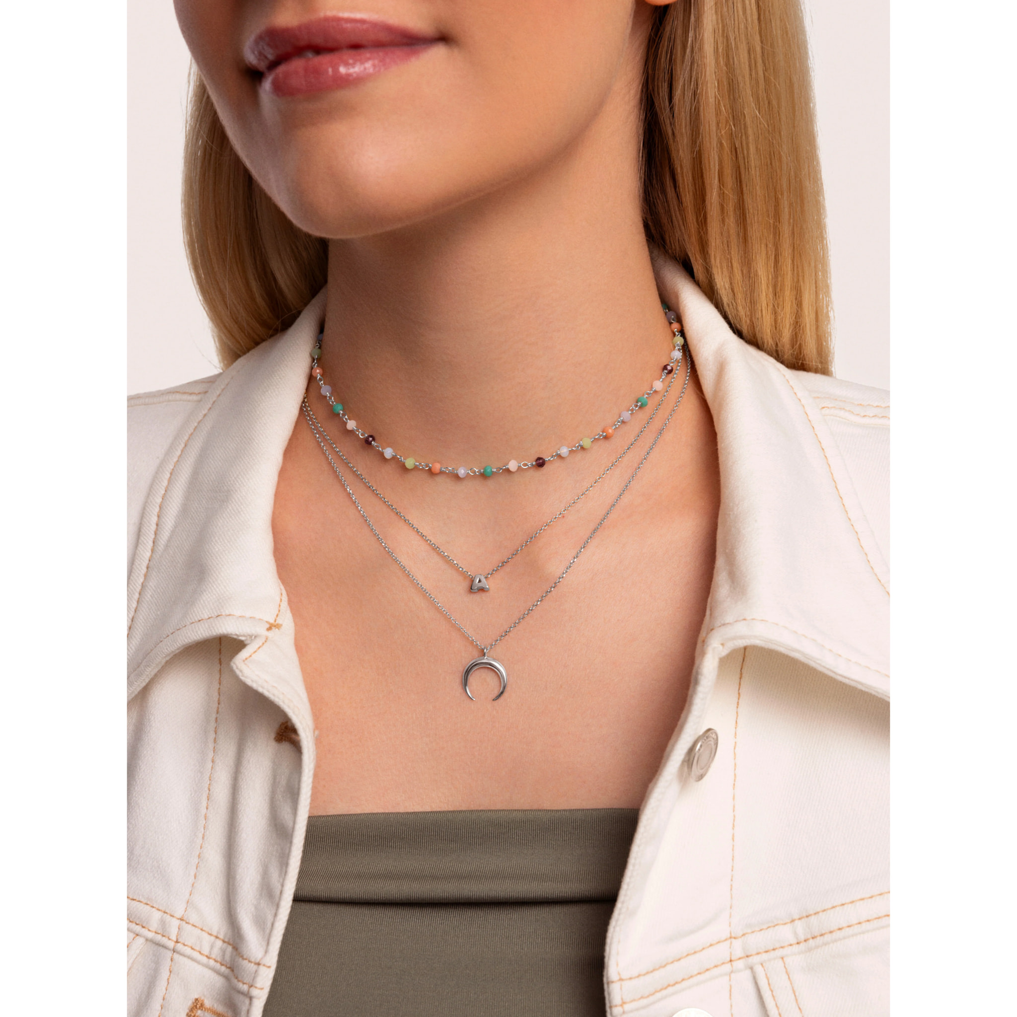 Collana Crystal Colors in Argento
