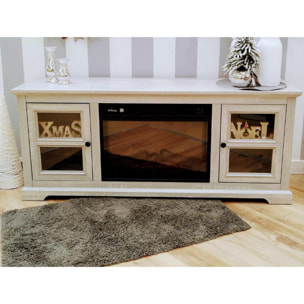 Credenza con camino elettrico colore grigio 2000W