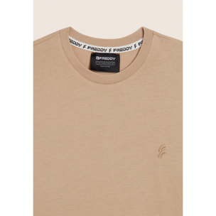 T-shirt manica lunga in cotone con logo ricamato