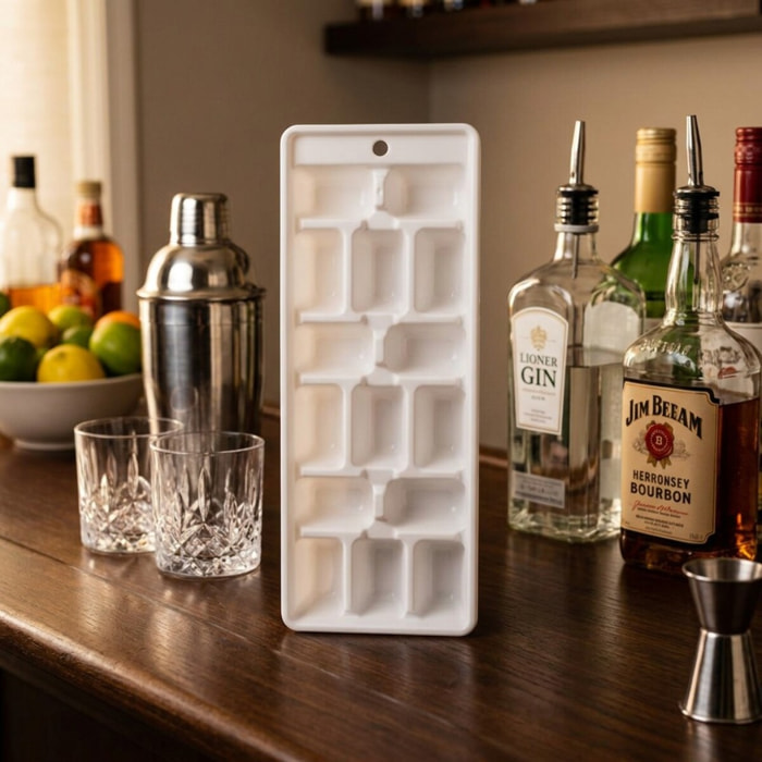 Bac à glaçons blanc pour 15 glaçons Fackelmann Bar Concept