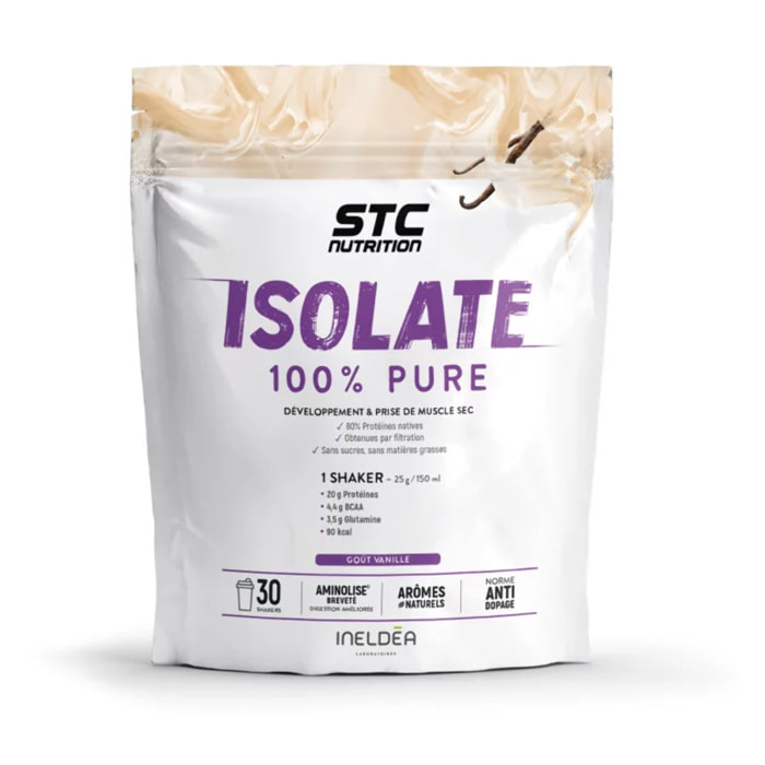 STC NUTRITION - Isolate 100% pure - Spéciale prise de muscle sec - Définition de la masse musculaire - Actif breveté - 30 rations - Avec cuillère doseuse - Marque Française - Vanille