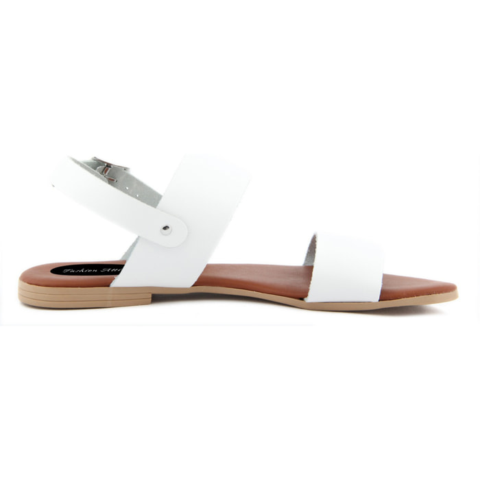 Sandalo Donna in pelle colore Bianco