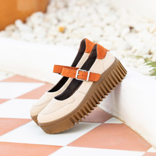 Zapatos 1515 MULTI CREAM-D.ORANGE/BRIGHTON color Cream-d.orange
