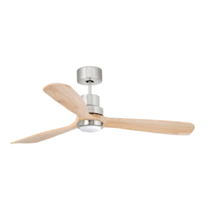 LANTAU L LED Ventilatore a soffitto nichel opaco/pino