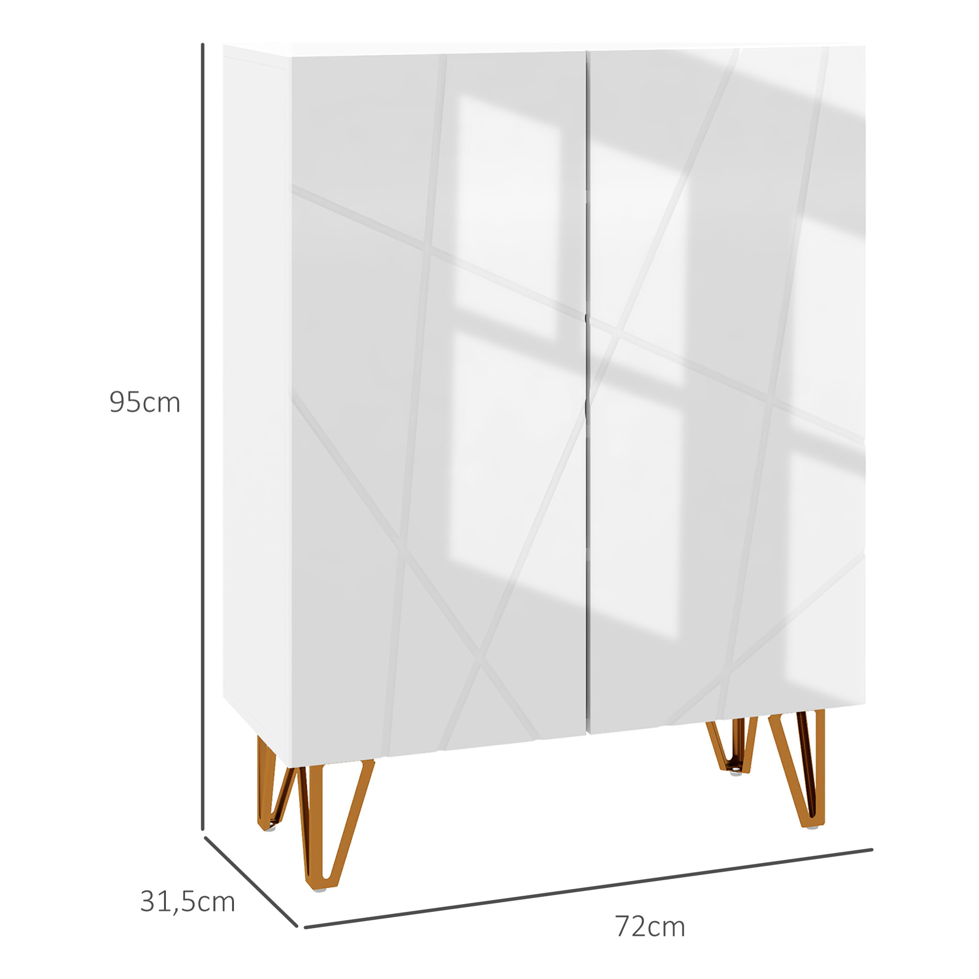 Mueble Zapatero de Recibidor Armario Zapatero con Estantes Ajustables Bisagras de Cierre Suave para 15-20 Pares de Zapatos para Pasillo Entrada 72x31,5x95 cm Blanco