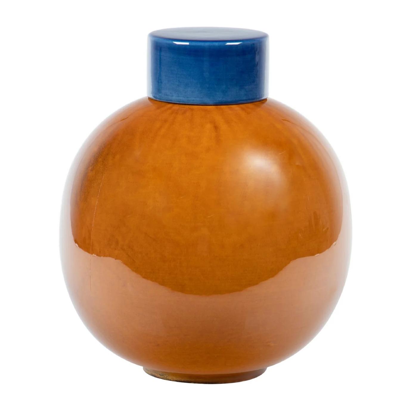 Tibor Ceramica Azul Naranja 24x24x27 Cm