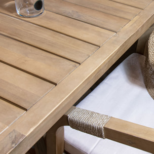 Ensemble de jardin table en bois d'acacia 8 places SAONA
