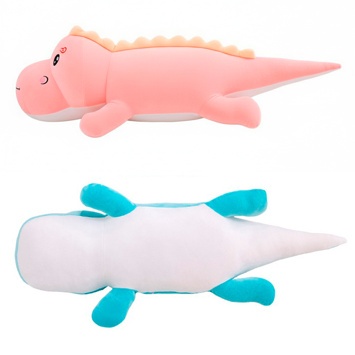 Cuscino extra morbido e soffice design dinosauro rosa. 50 cm.