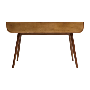 Bureau avec rangements 3 tiroirs vintage bois foncé noyer L132 cm HALLEN