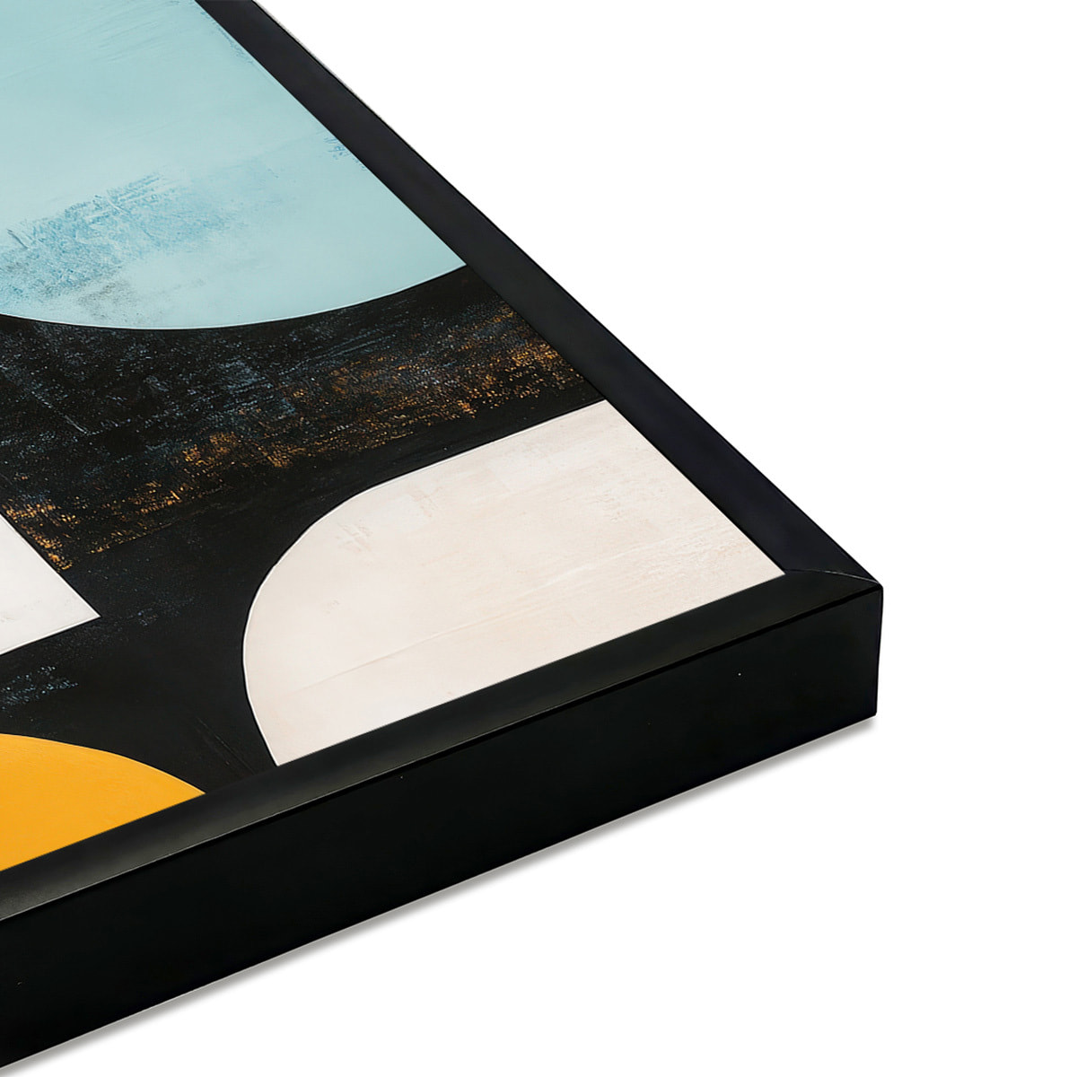 Affiche abstraite moderne affiche encadrée Affiche + cadre en métal - Noir