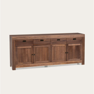 Buffet Nador -bois massif d'araucaria-couleur kokoa 200 x 85 x 45 cm