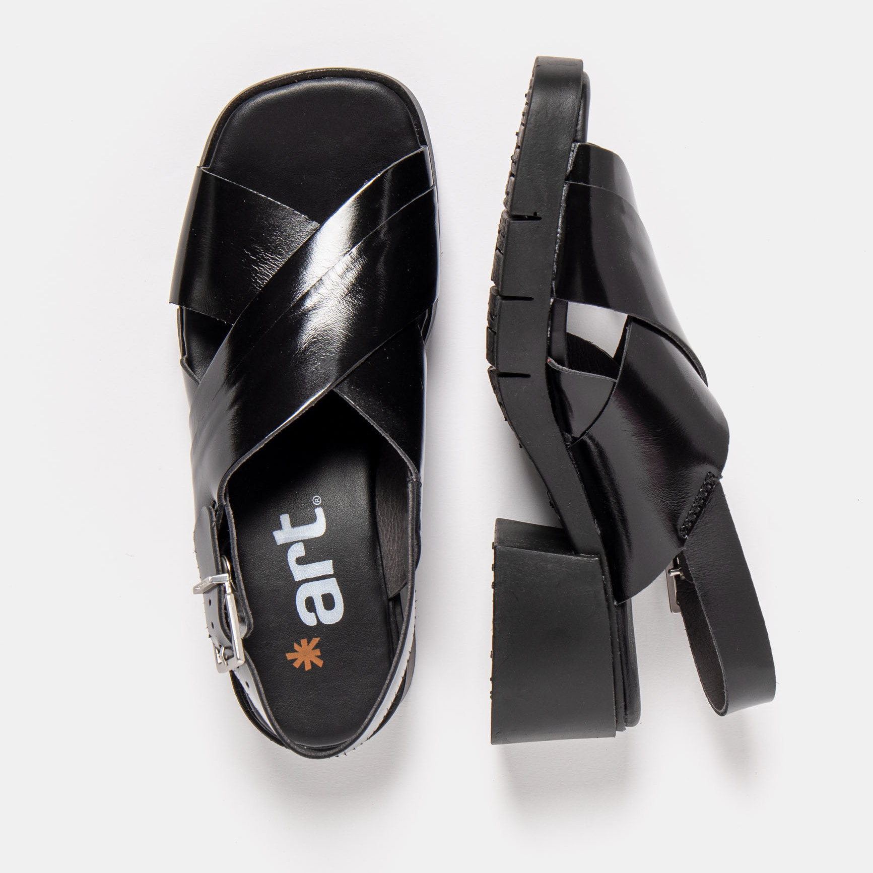 Sandalias con tacón 2063 NAPPA SHINNY BLACK / VARSOVIA color Black