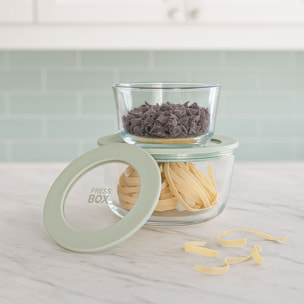 Boîte hermétique ronde verte 250ml PRESSBOX