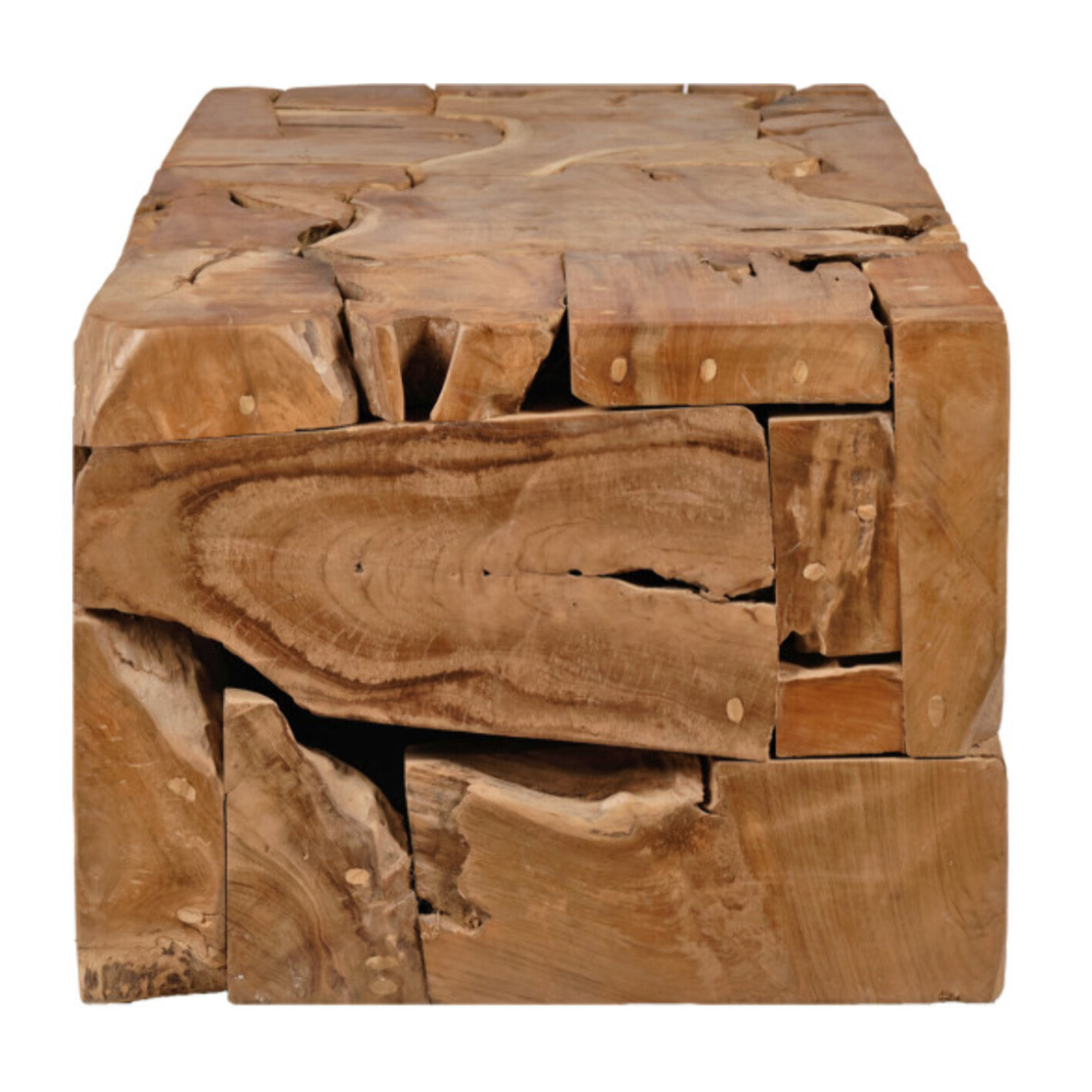 Table basse rectangulaire 120 x 60 cm en bois de teck - KAMI