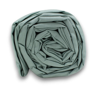 LENZUOLO SOTTO CON ANGOLI LETTO PIAZZA E MEZZA IN COTONE 60 FILI SALVIA H.30