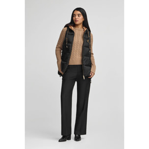 Chaleco acolchado negro con logo Polo Club