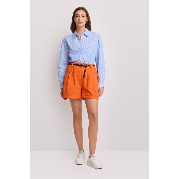 Kocca - Pantaloni corti con pinces Donna, Tinta unita