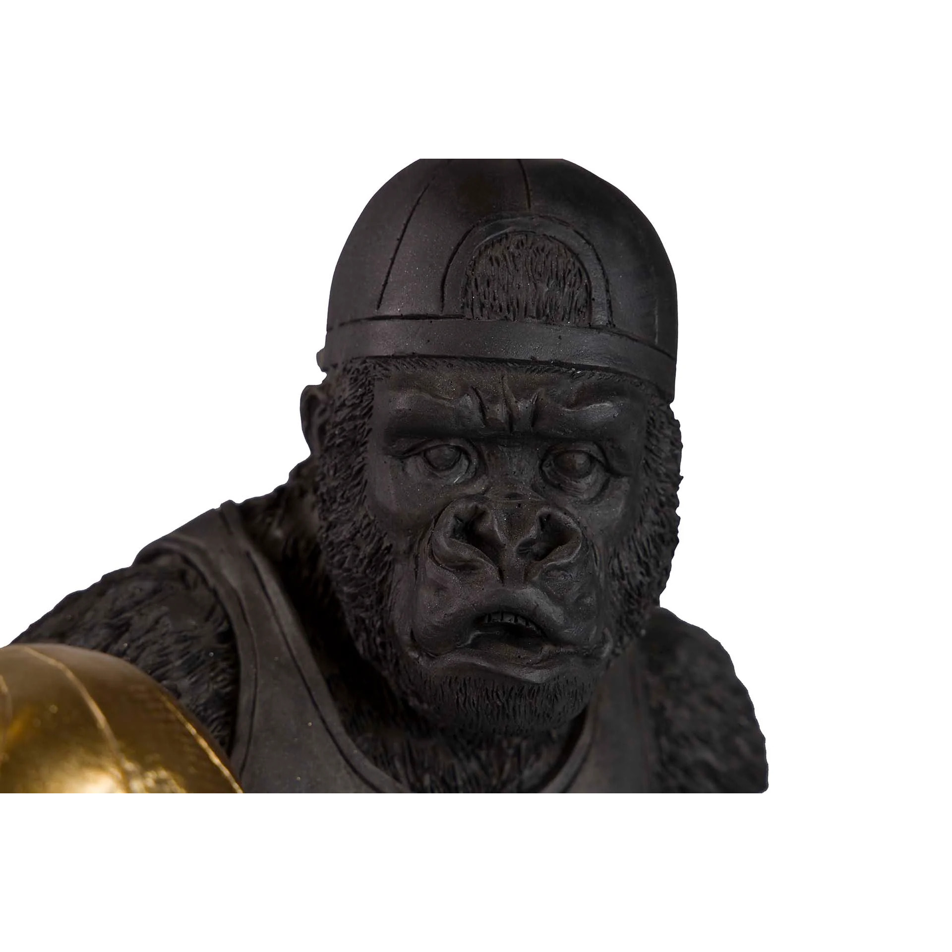 Figura Kingkong Basket Resina Negra 23x15x34 Cm