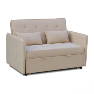 Sofá cama de 2 plazas en beige 135 cm Nasya Beige