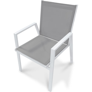 FLORIDE - Fauteuil de jardin empilable en aluminium