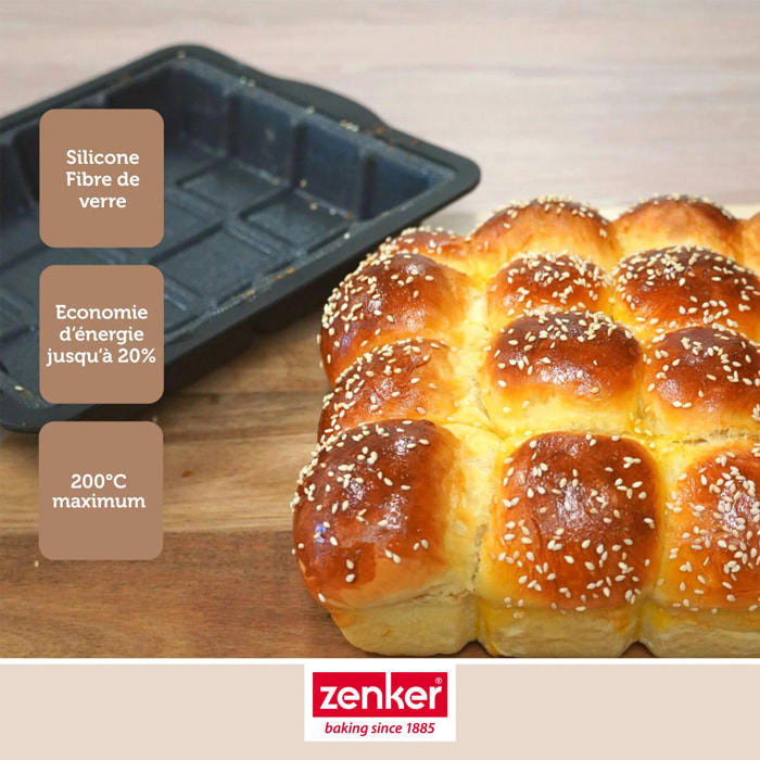 Moule à gâteaux en forme de tablette de chocolat 22 x 24 cm Zenker Silicone fibre de verre