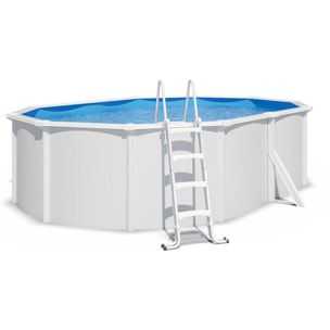 Piscine hors sol acier ovale 4,90 x 3,65 x 1,2 m blanche SAPHIR