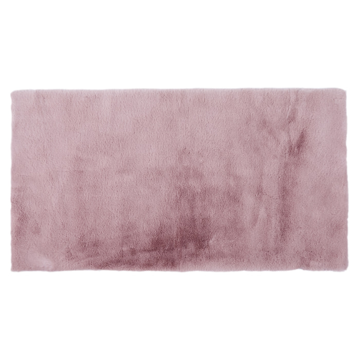 Tapis Imitation Fourrure Fin Rose 110x60cm