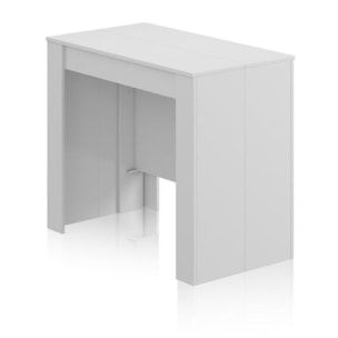 Mesa consola extensible Denis en blanco brillo 50-235 cm Blanco