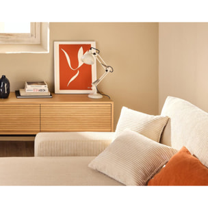 Zapallar - meuble TV - bois et noir - 206 cm - Bois / Noir