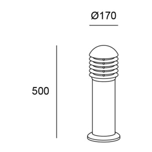 LEDS C4 Baliza Ip66 Balizas Grid 500Mm E27 15W Gris Urbano