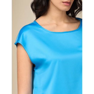 Oltre - Camiseta bimaterial - Light - blue