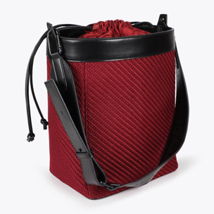 Borsa Hobo in Tessuto ed Effetto Pelle