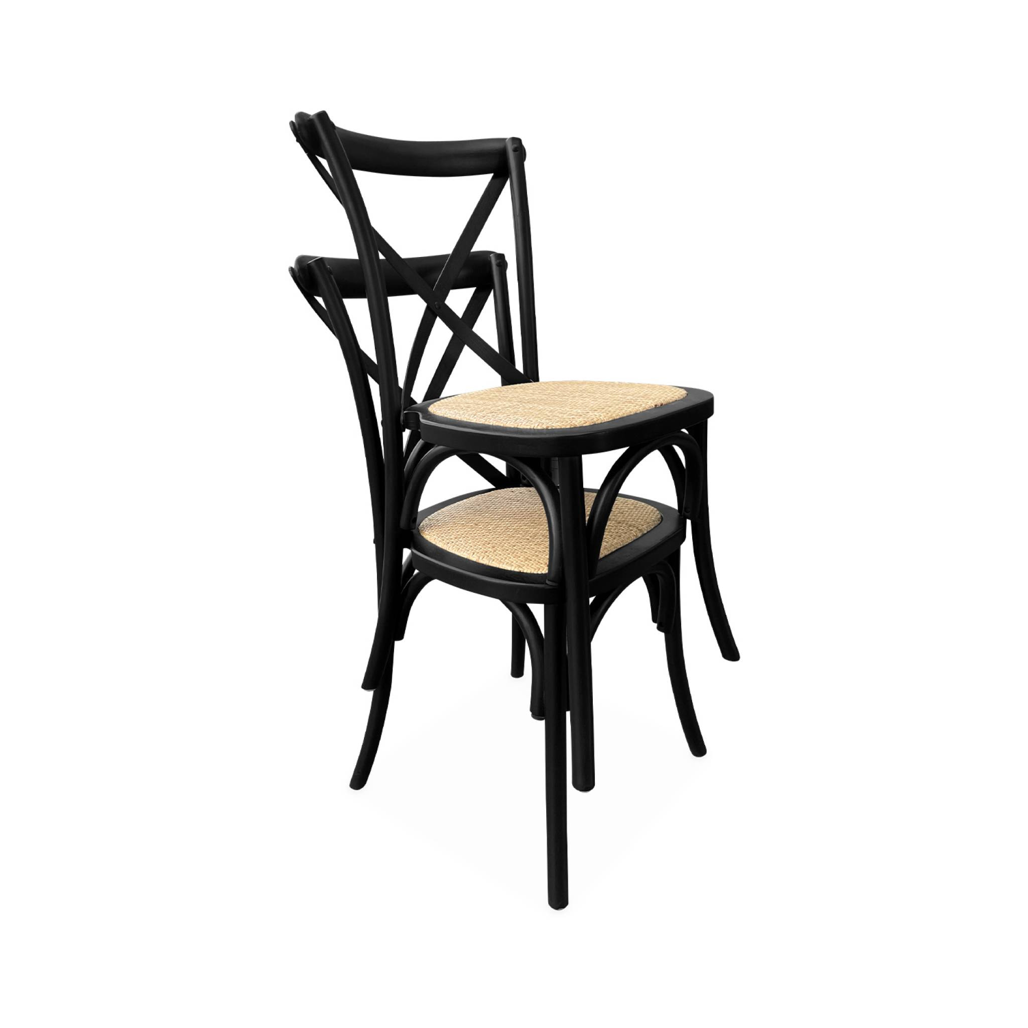 Chaise de bistrot vintage bois (lot de 2) BELLEVILLE