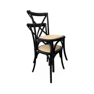 Chaise de bistrot vintage bois (lot de 2) BELLEVILLE