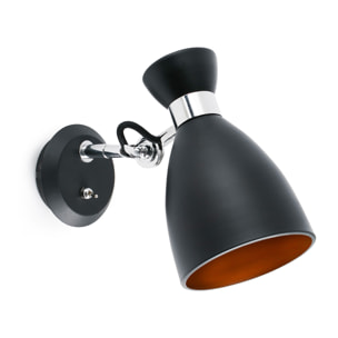 RETRO Lampe applique noire et cuivre