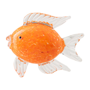 J-Line Presse-papier Poisson - verre - orange