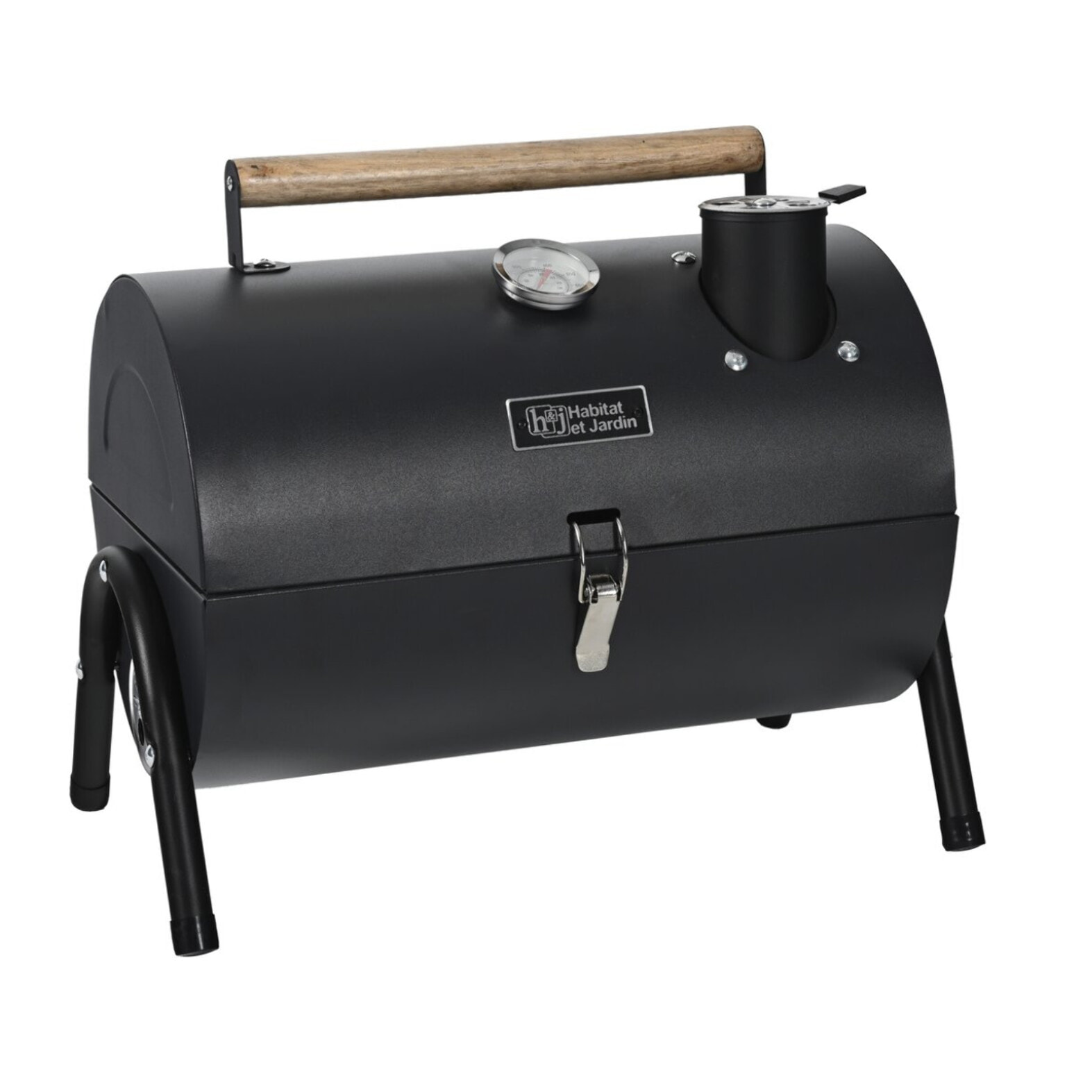 Barbecue charbon de bois portable "Captain" - 42 x 27 x 43 cm - Noir