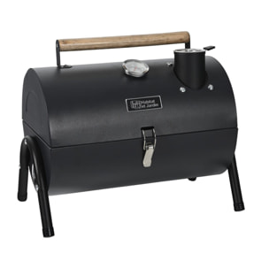 Barbecue charbon de bois portable "Captain" - 42 x 27 x 43 cm - Noir