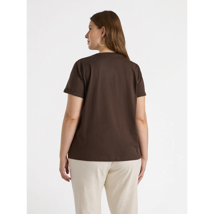 Fiorella Rubino - Camiseta con estampado étnico - Marrón