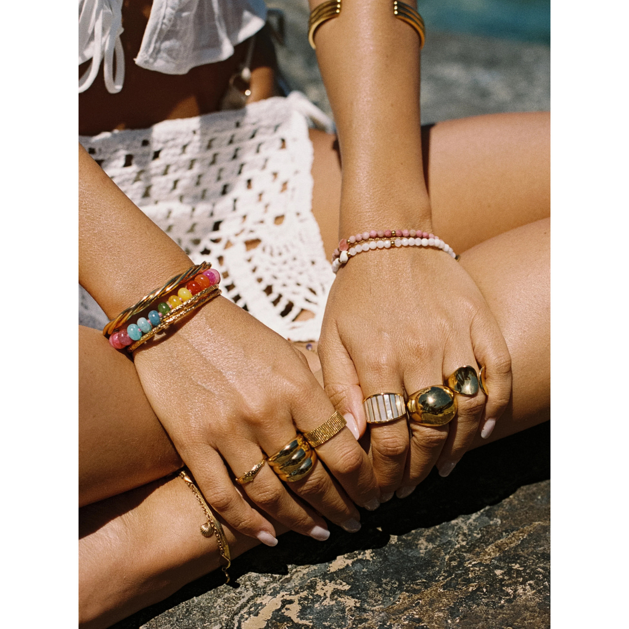 Pulsera Bloom Stones Acero Baño Oro