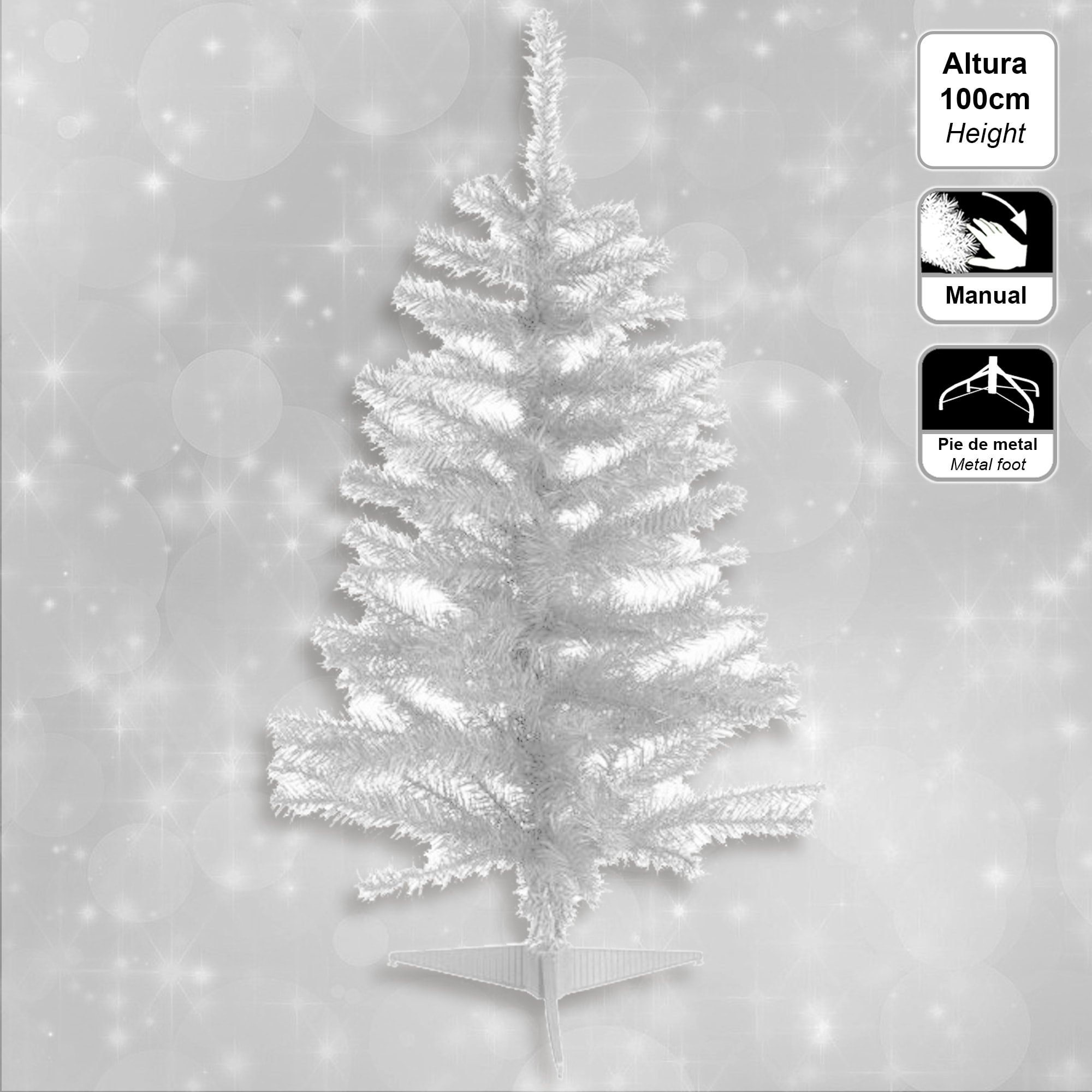 Elegante Arból de navidad Blanco 100 cm