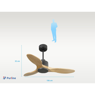 Ventilador de techo Reversible Termostato Wifi Motor DC Techos Inclinados Mando a Distancia Hypersilence Memoria SpetsesD106C0365192 PURLINE
