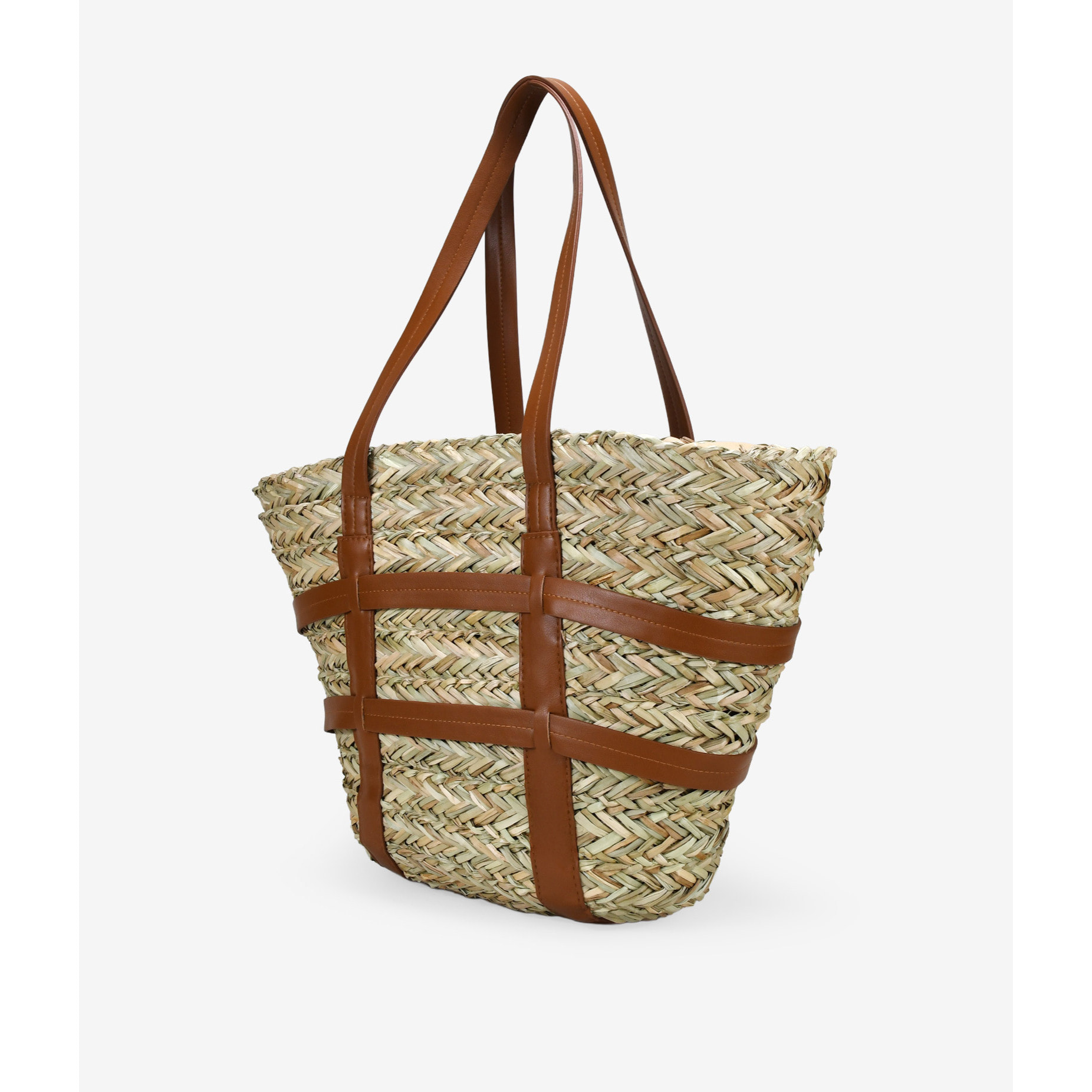 Capazo grande de hombro en rafia natural