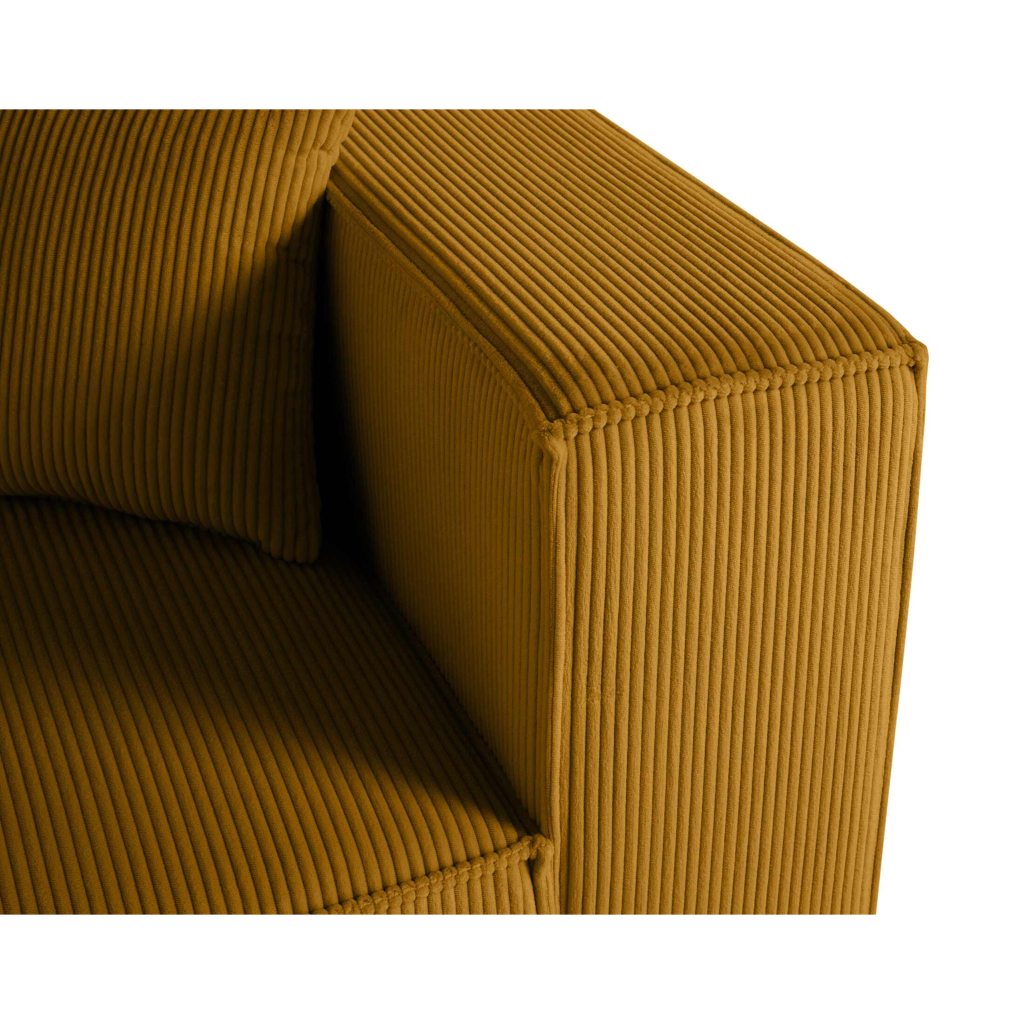 Arty - module d'assise droit - en velours côtelé - Jaune