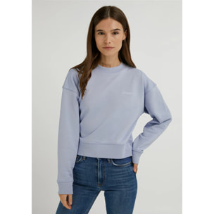 Sudadera de Mujer Embroidery Logo Cropped Crew Neck en Azul Cielo D.Franklin