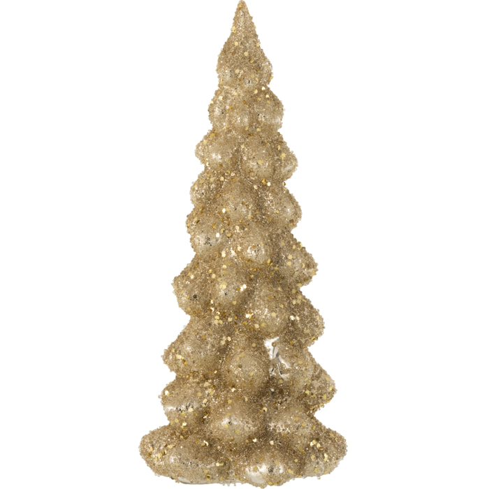 J-Line décoration sapin de Noël Givré - verre - or - large