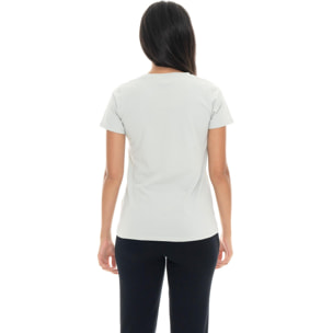 Camiseta de manga corta para mujer Leone 1947 Never Without con logo de pedrería