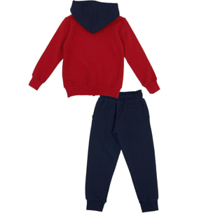 Tuta da bambino cappuccio, full zip e logo grande Basic