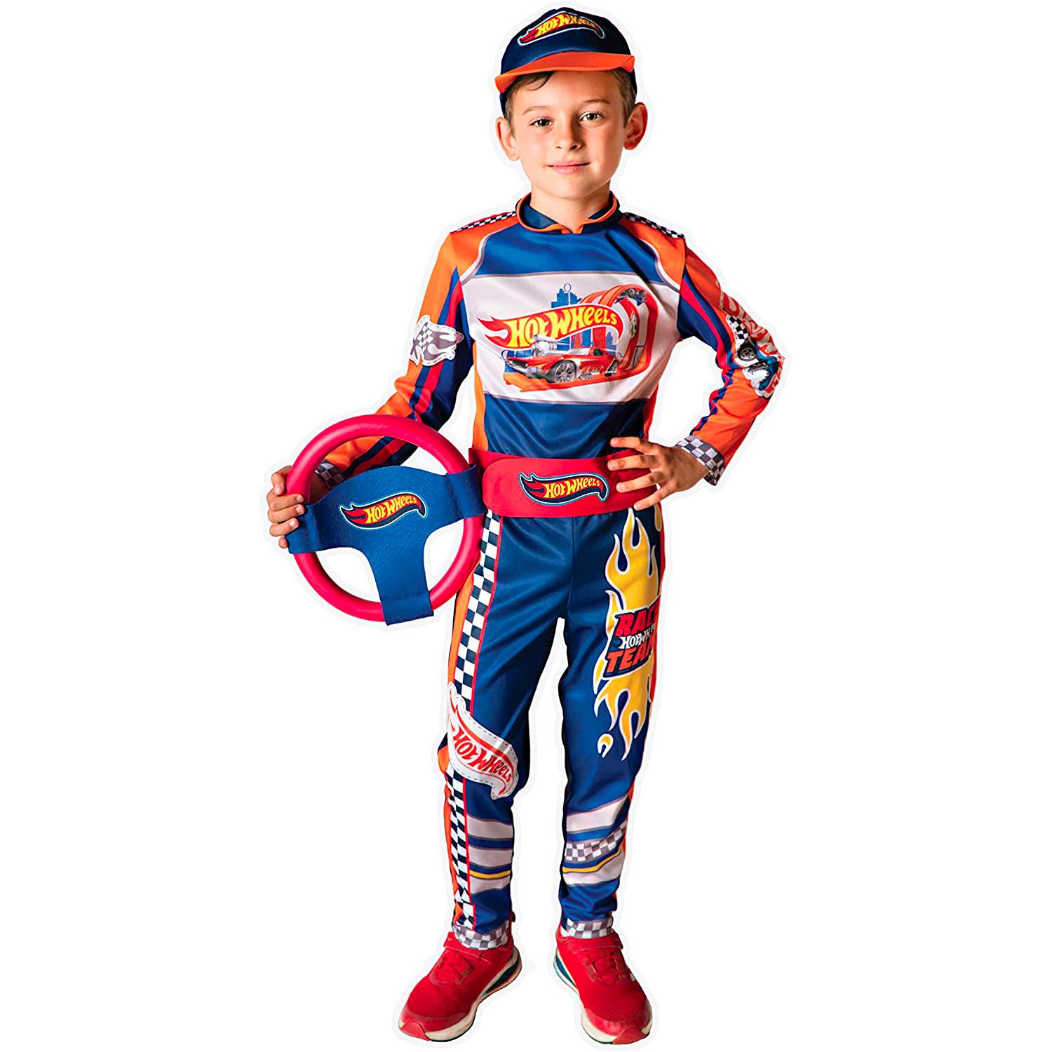 Costume Carnevale Travestimento Tuta Pilota Hot Wheels Bambino