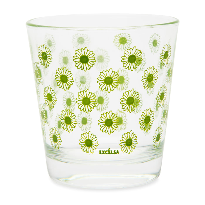 Set 6 Bicchieri Excelsa – Enjoy Margherite, Vetro Verde